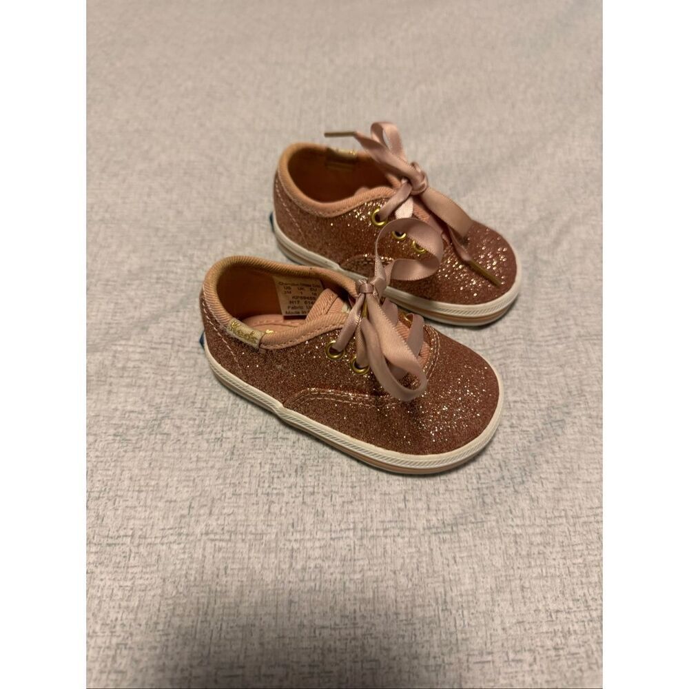Keds Kate Spade Size 2C 3C Lot New Pink Gliter Kat Silver Cheetah Leopard - Picture 2 of 9